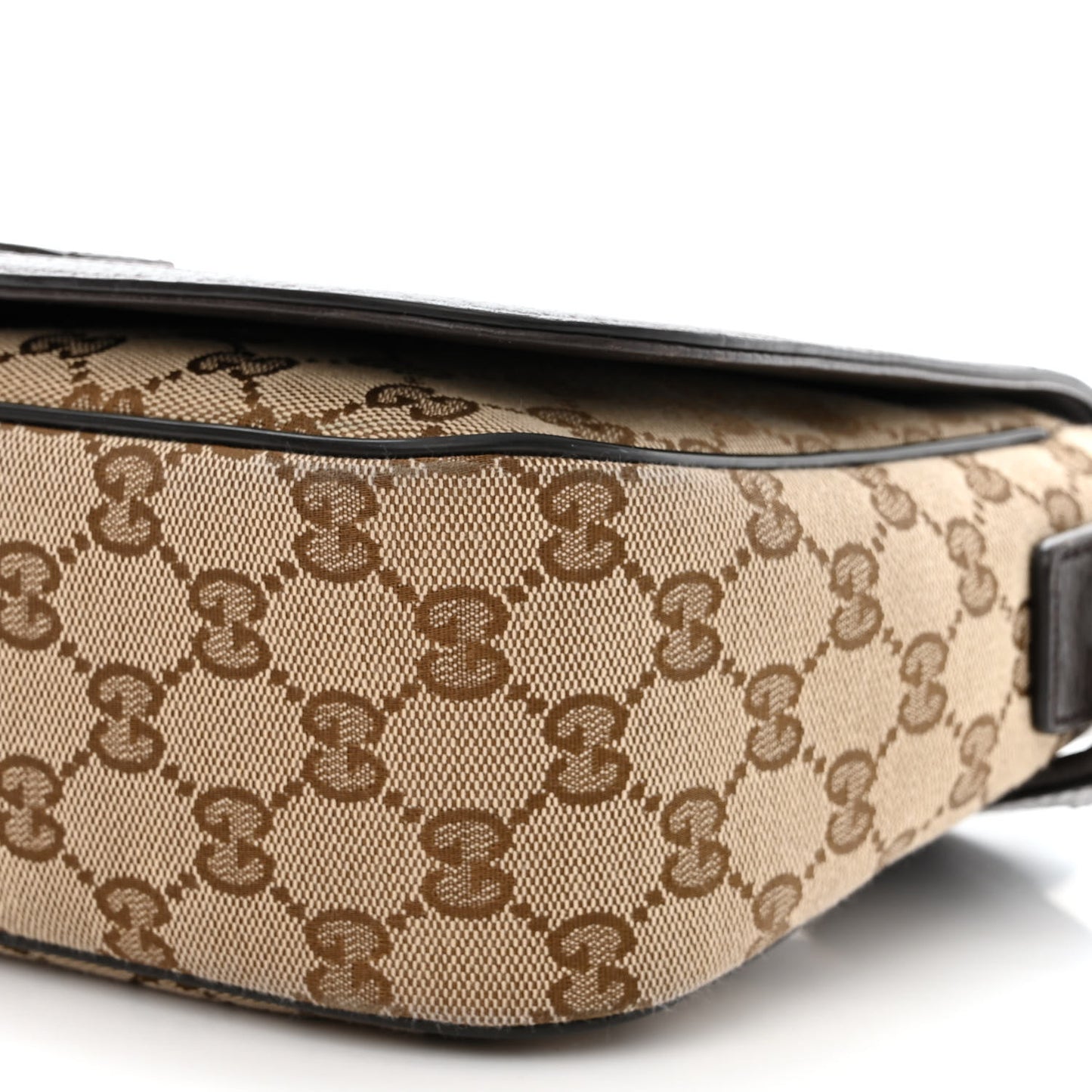 Monogram Flap Messenger Bag Beige Dark Brown