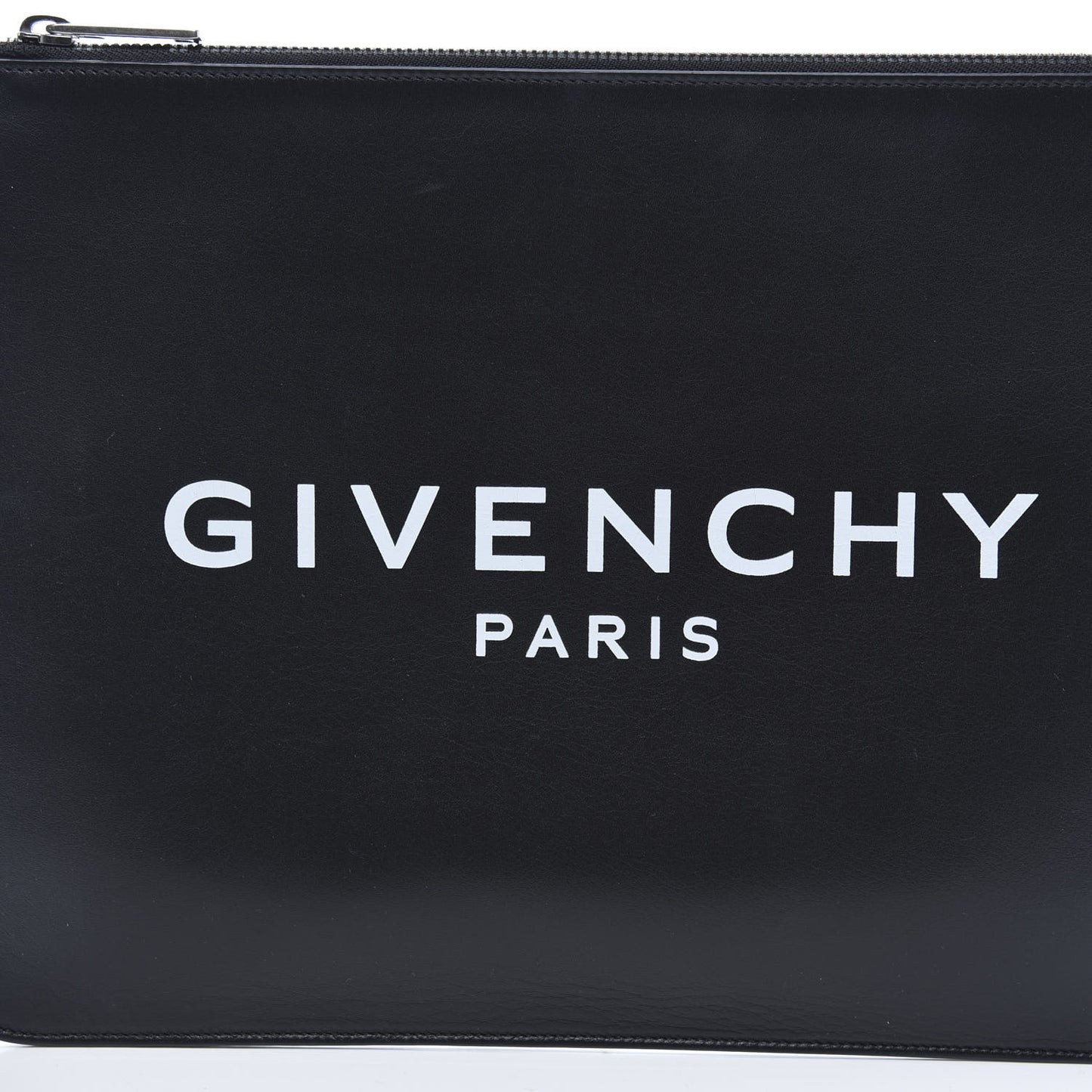 Calfskin Large Logo Pouch Black