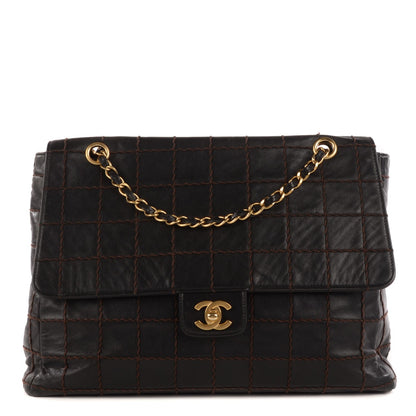 Chanel Lambskin Contrast Stitch Medium Single Flap Black 1 of 9
