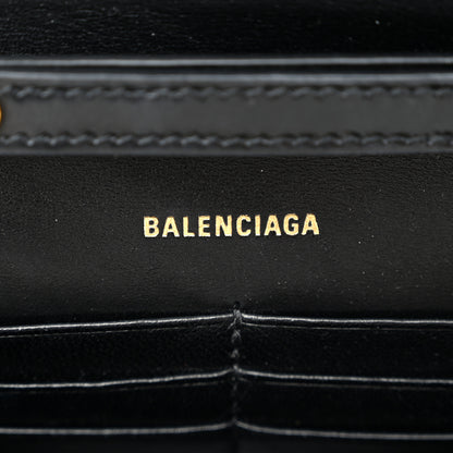 Balenciaga Shiny Box Calfskin Hourglass Chain Bag Black 6 of 9