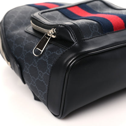 Gucci GG Supreme Monogram Appia Calfskin Web Small Day Backpack Black 8 of 9