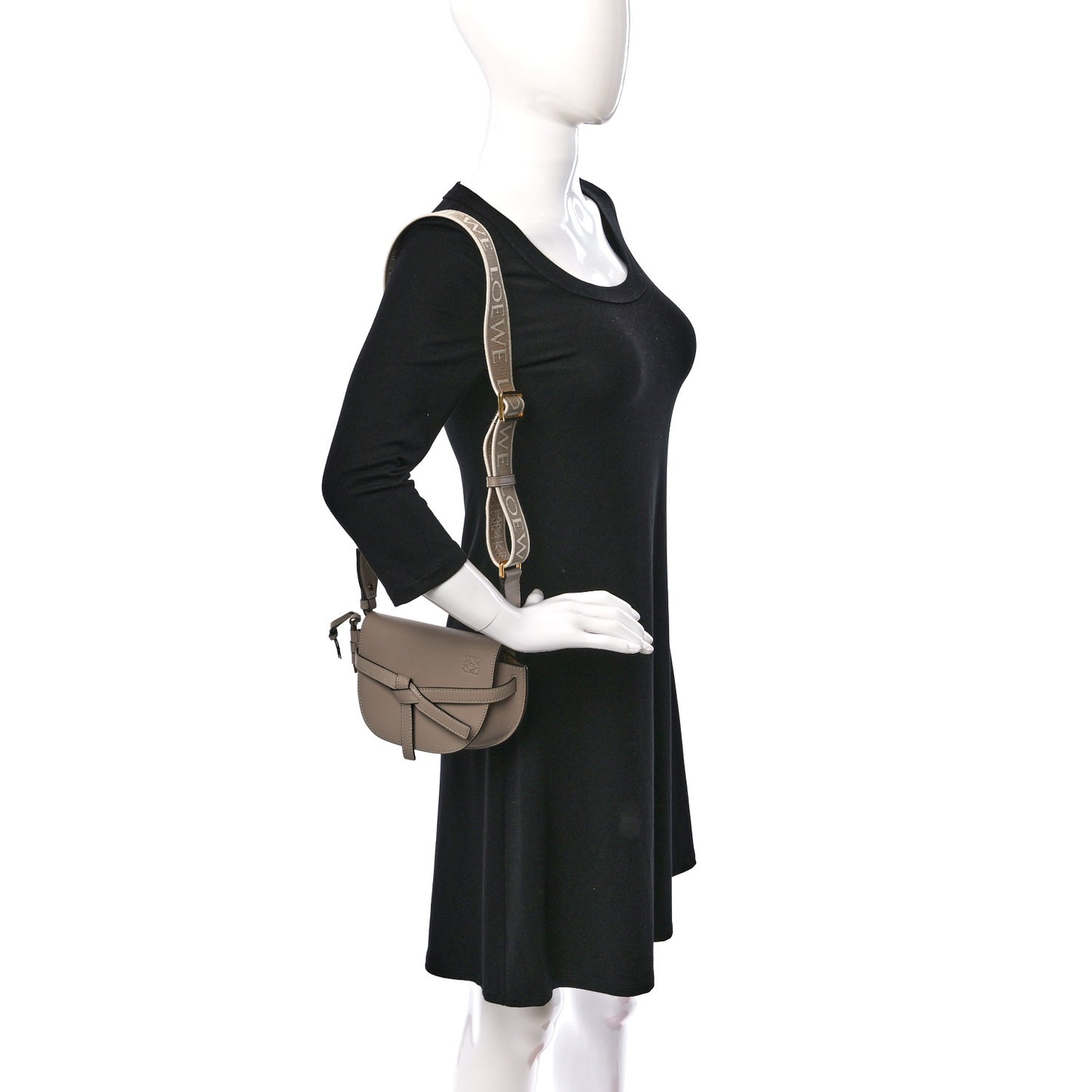 Calfskin Jacquard Mini Gate Dual Bag Sand