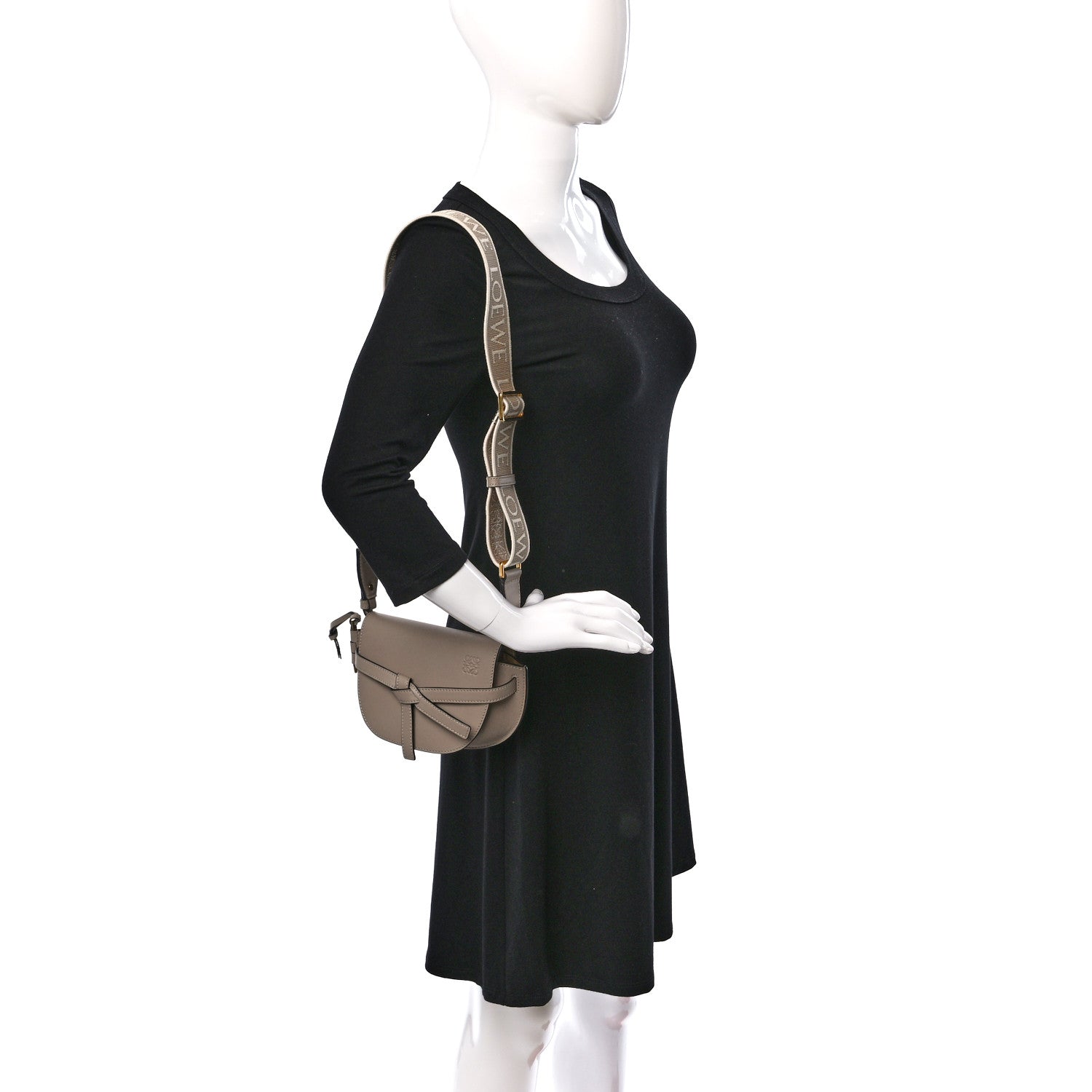 Loewe Calfskin Jacquard Mini Gate Dual Bag Sand 2 of 9