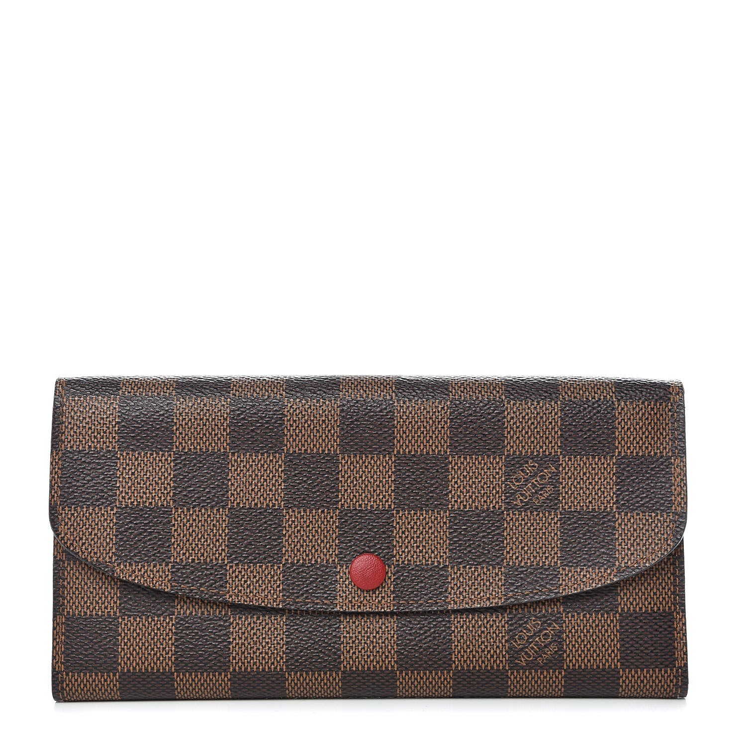 Louis Vuitton Damier Ebene Emilie Wallet Red 1 of 9