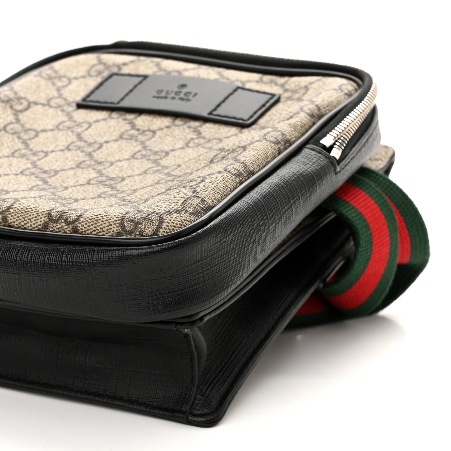 GG Supreme Monogram Web Belt Bag Black