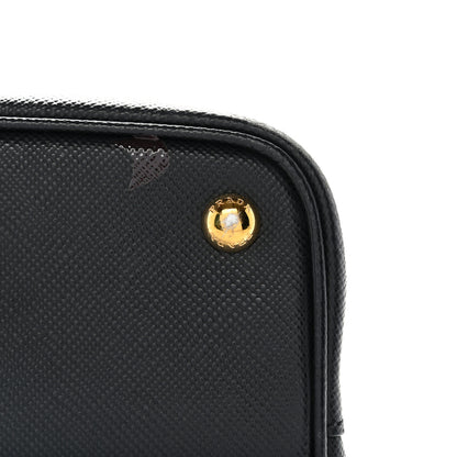 Prada Saffiano Cuir Small Double Bag Black Fuoco 13 of 13