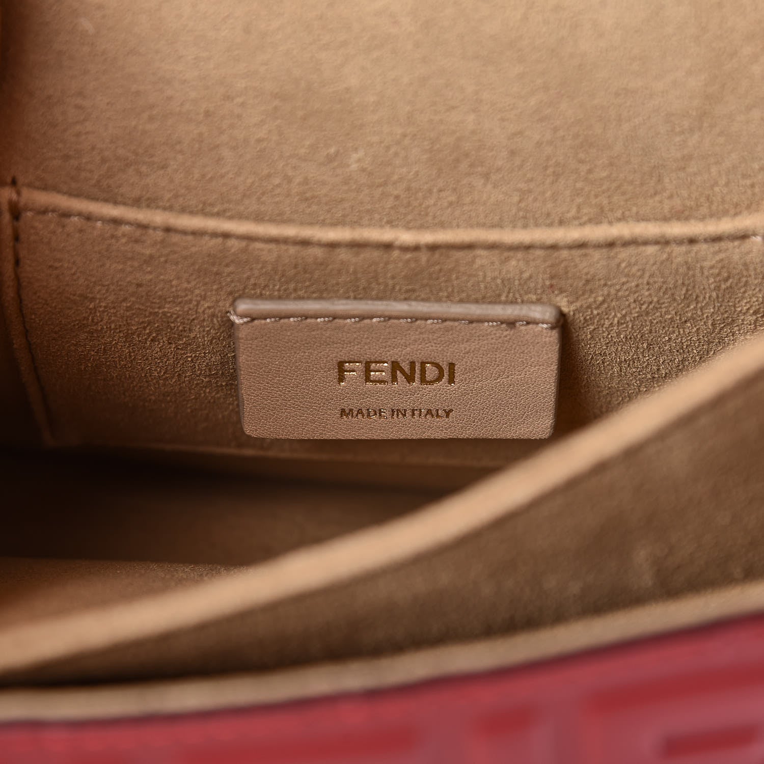 Fendi Vitello Liberty FF 1974 Embossed Small Kan U Shoulder Bag Fragola 6 of 10