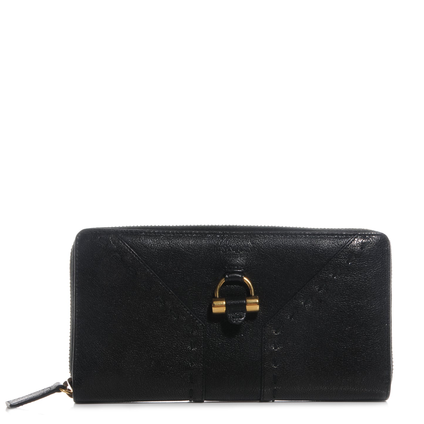 Leather Muse Zip Around Wallet Black