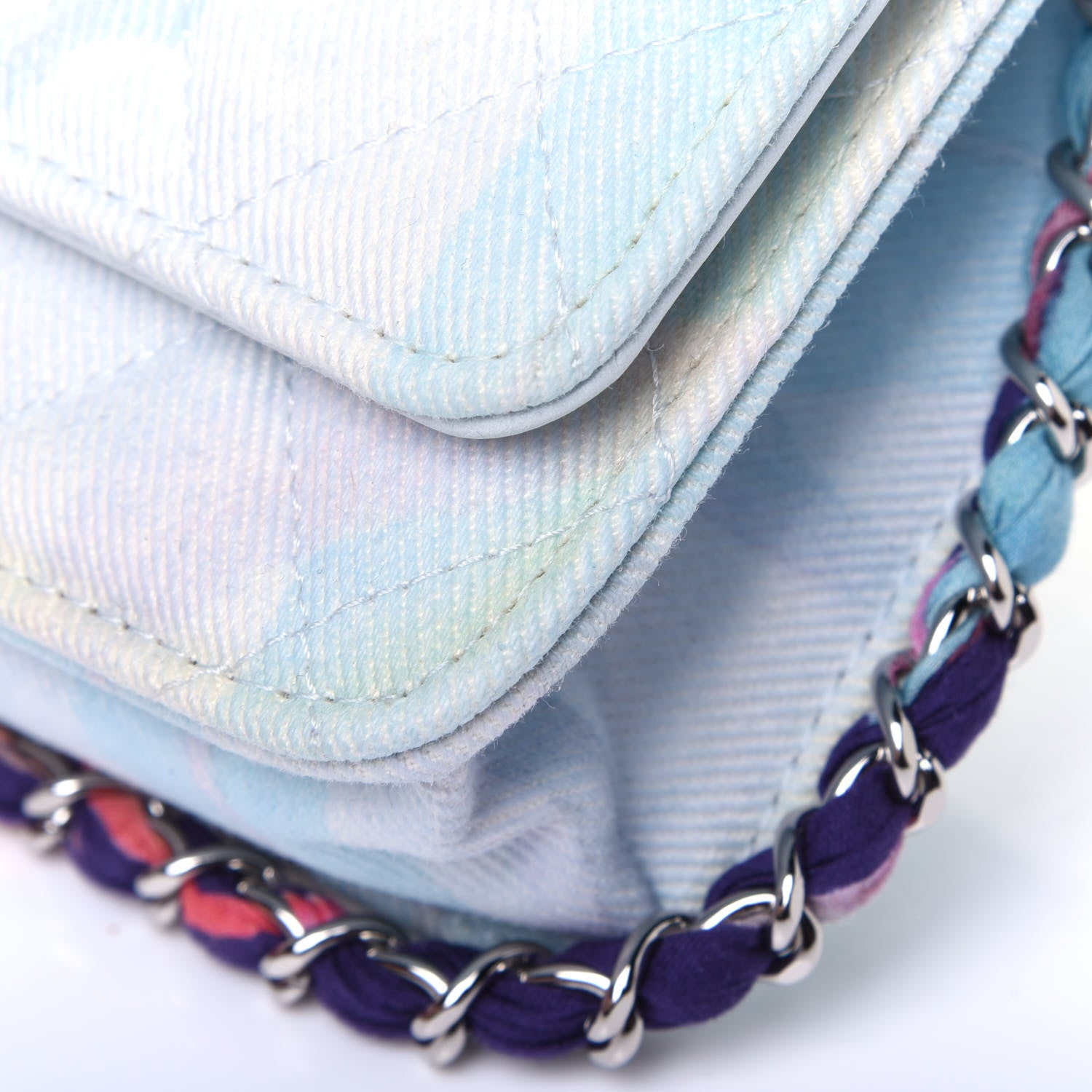 Chanel Canvas Quilted Jungle Jeans Wallet on Chain WOC Multicolor 16 of 19