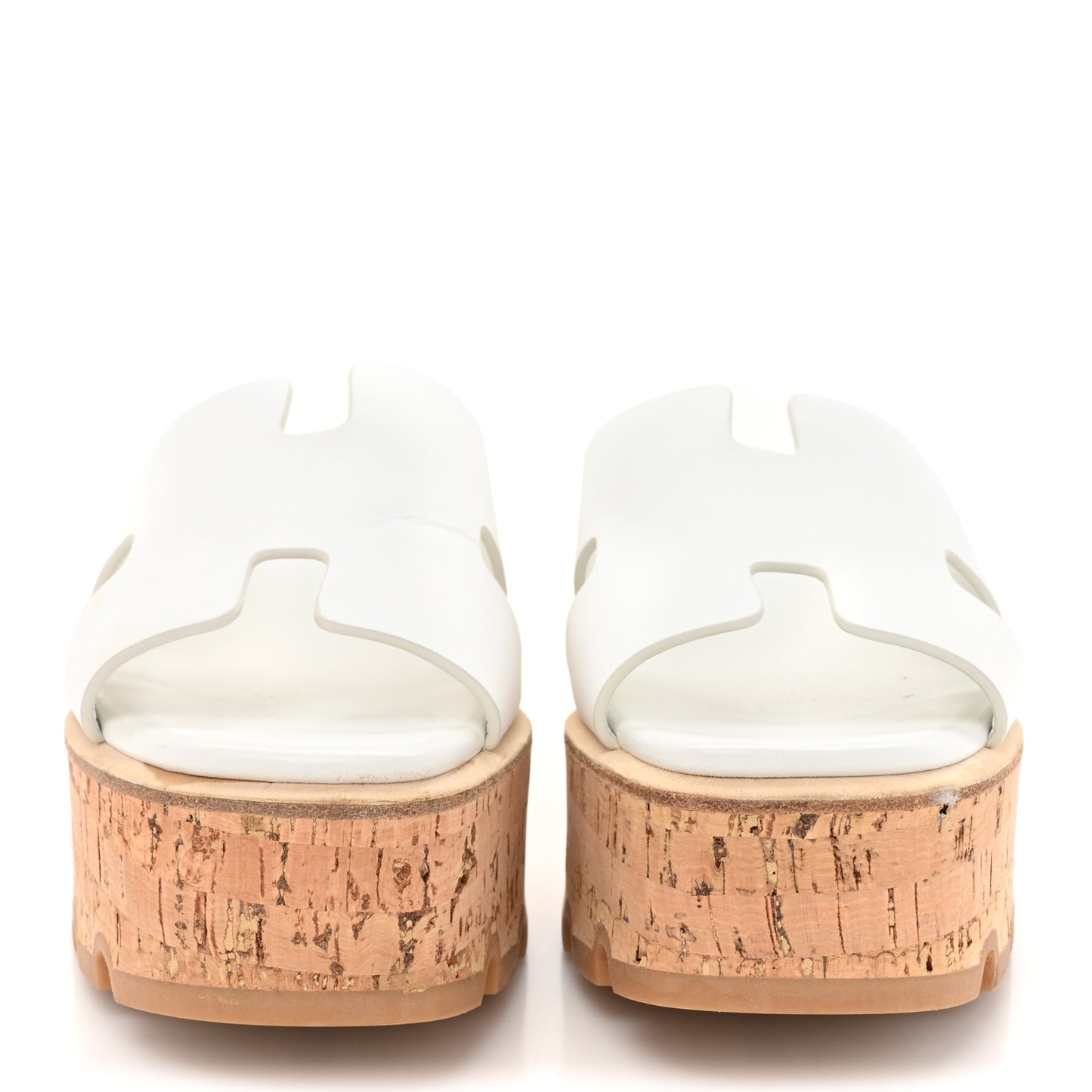 Calfskin Cork Eze 30 Sandals 36 White