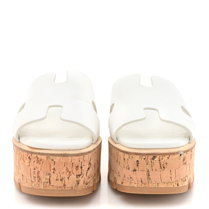 Hermes Calfskin Cork Eze 30 Sandals 36 White 2 of 12