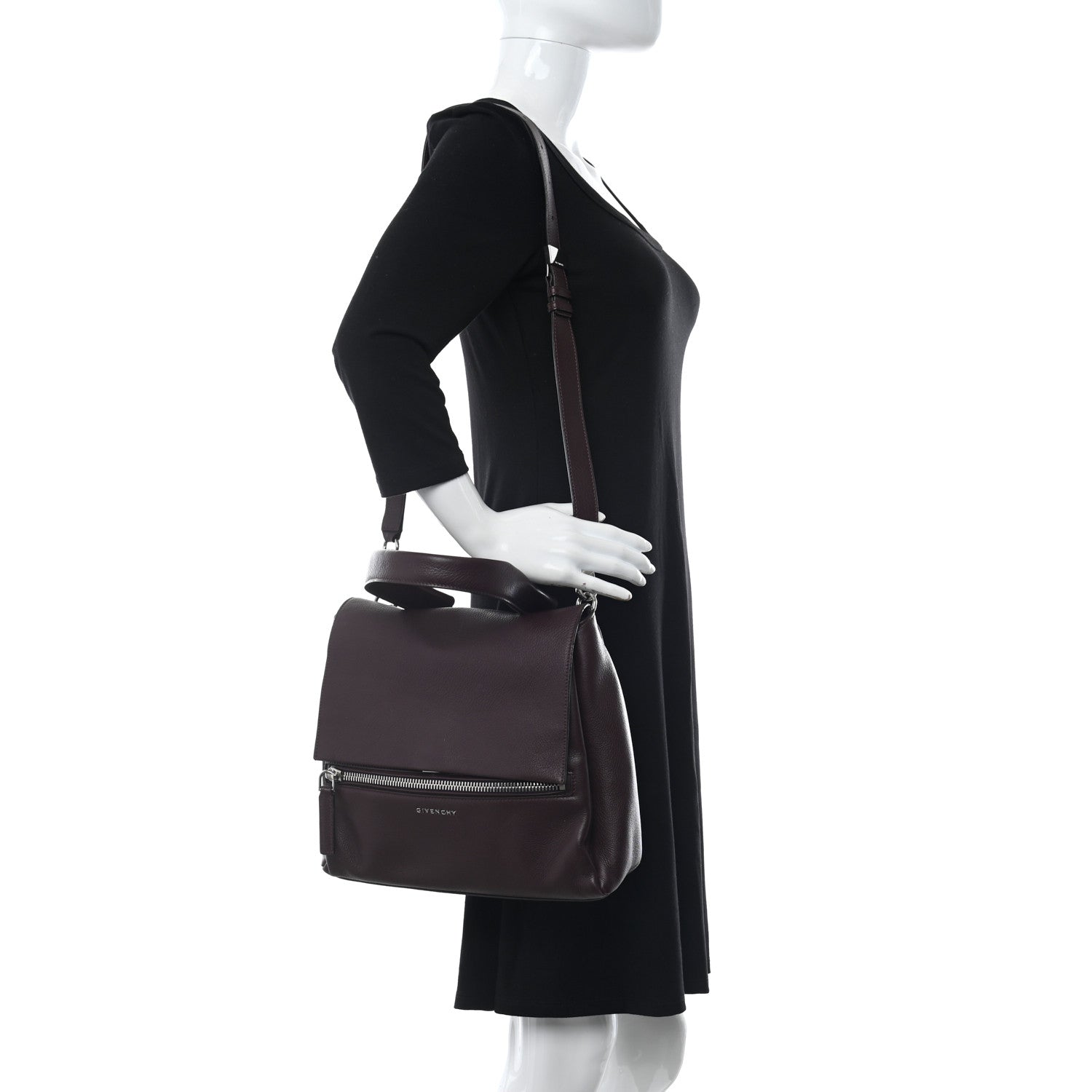 Givenchy Calfskin Small Pandora Pure Flap Bag Aubergine 2 of 10