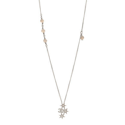 Chanel Crystal Bead CC Star Necklace Silver 1 of 4