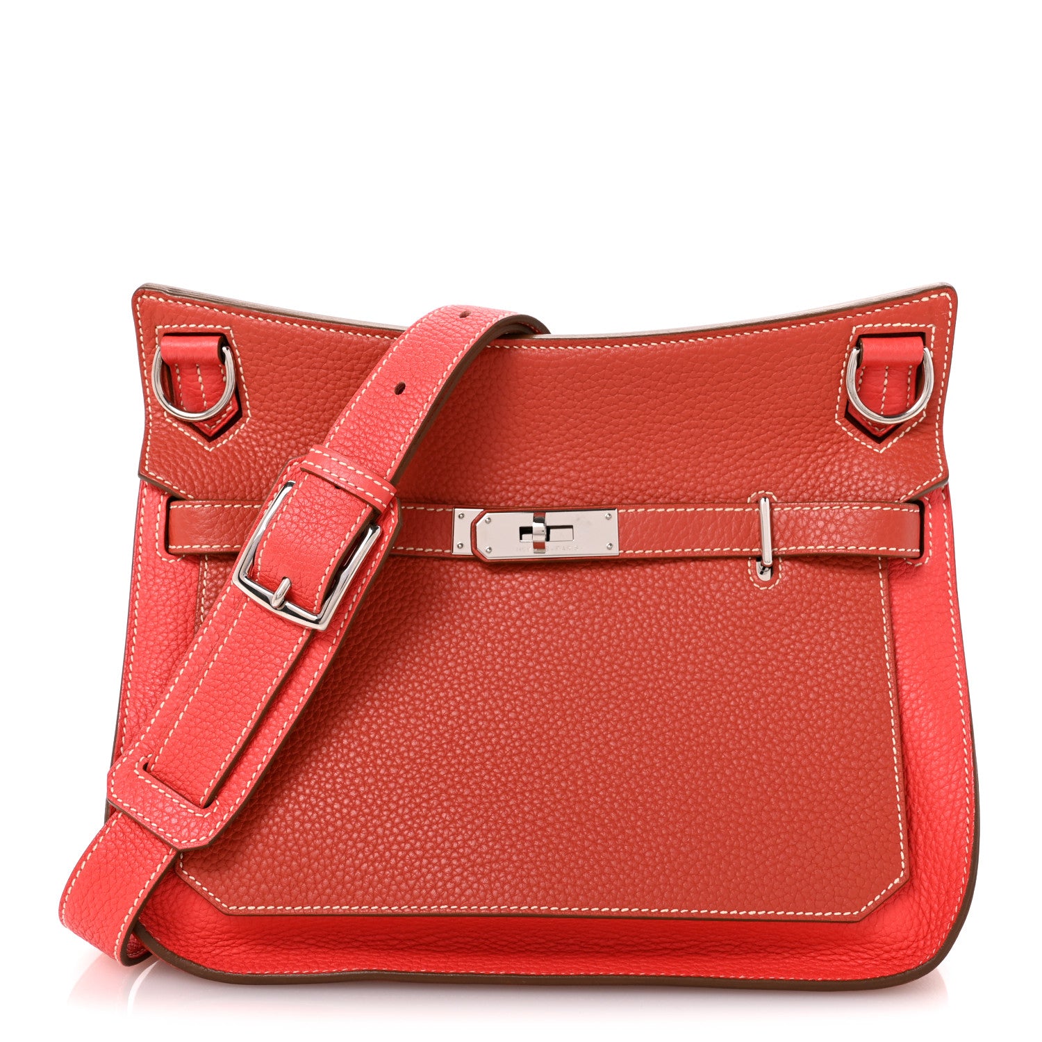 Hermes Taurillon Clemence Bi-Color Jypsiere 28 Sanguine Bougainvillea 1 of 16