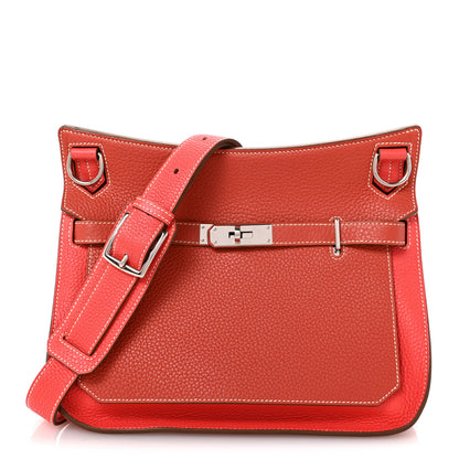 Hermes Taurillon Clemence Bi-Color Jypsiere 28 Sanguine Bougainvillea 1 of 16