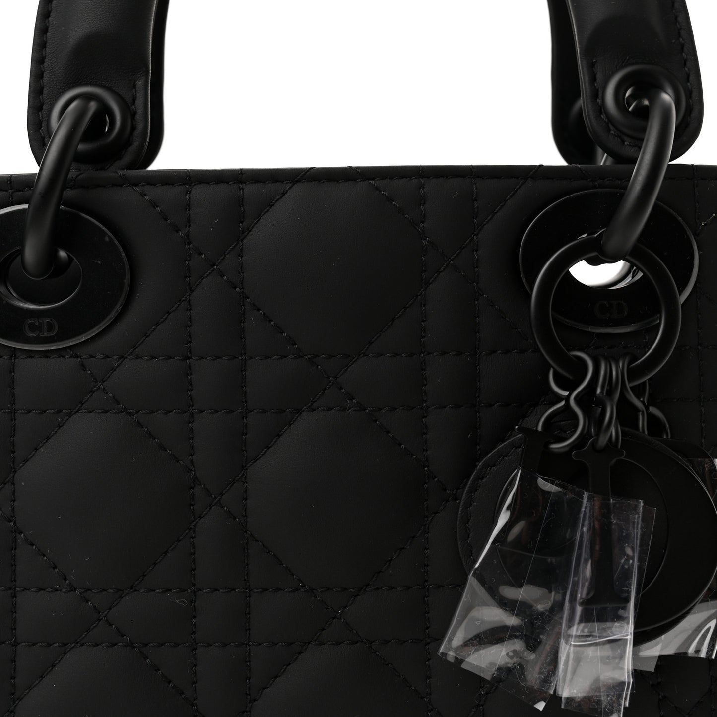Ultra Matte Calfskin Cannage Mini Lady Dior Black