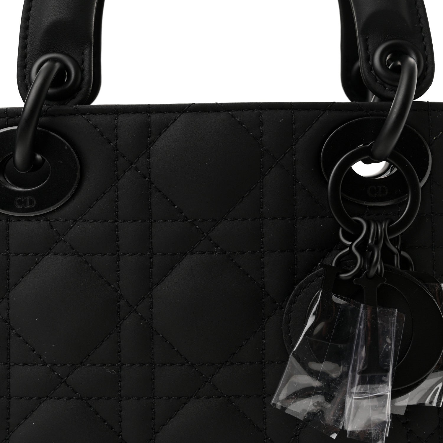 Christian Dior Ultra Matte Calfskin Cannage Mini Lady Dior Black 7 of 10