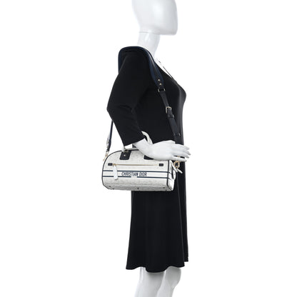Christian Dior Perforated Calfskin Medium Dior Vibe Classic Bowling Bag White 2 of 10