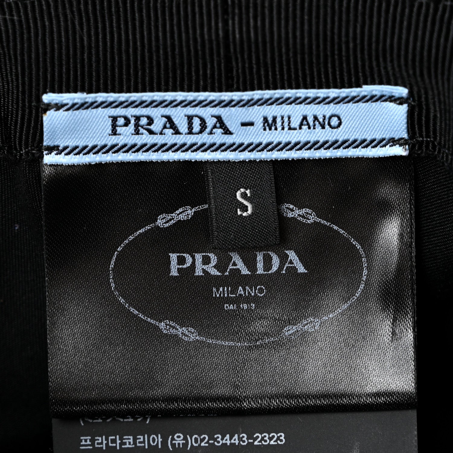 Prada Velvet Triangle Womens Bucket Hat S Black 8 of 10