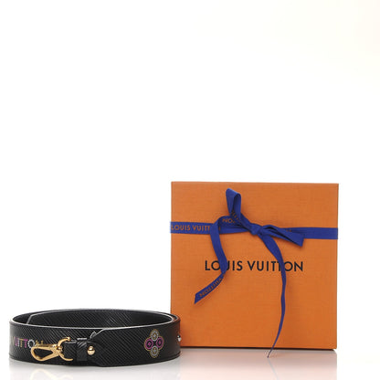 Louis Vuitton Epi Bead Embroidery Print Bandouliere Shoulder Strap Black 7 of 7