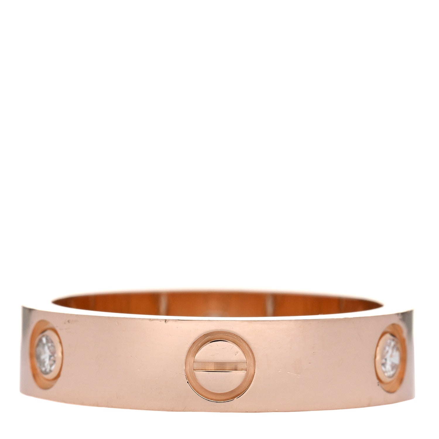 Cartier 18K Pink Gold 3 Diamond 5.5mm LOVE Ring 64 10.75 3 of 4