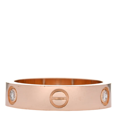 Cartier 18K Pink Gold 3 Diamond 5.5mm LOVE Ring 64 10.75 3 of 4