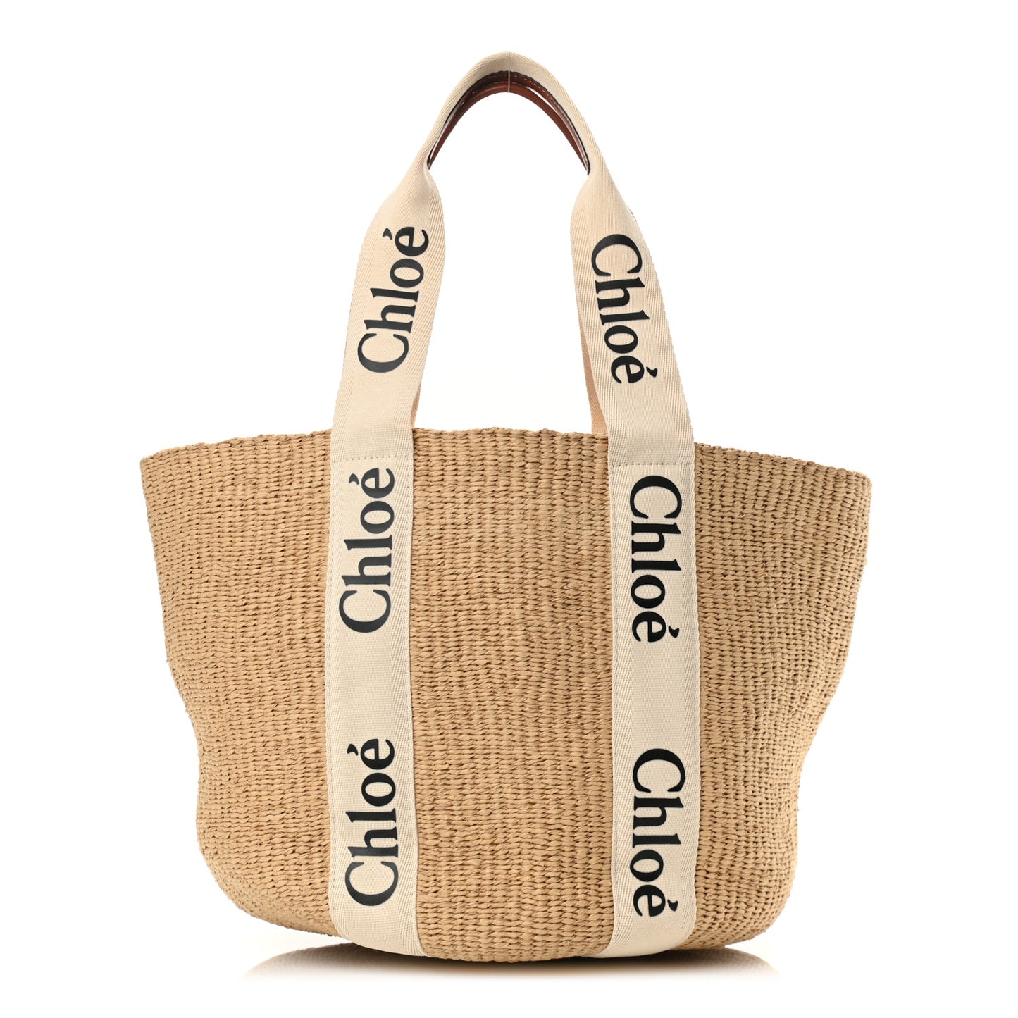 Raffia Large Woody Tote White