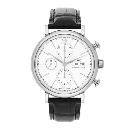 IWC Stainless Steel Alligator 42mm Portofino Chronograph Automatic Watch IW391007 1 of 4