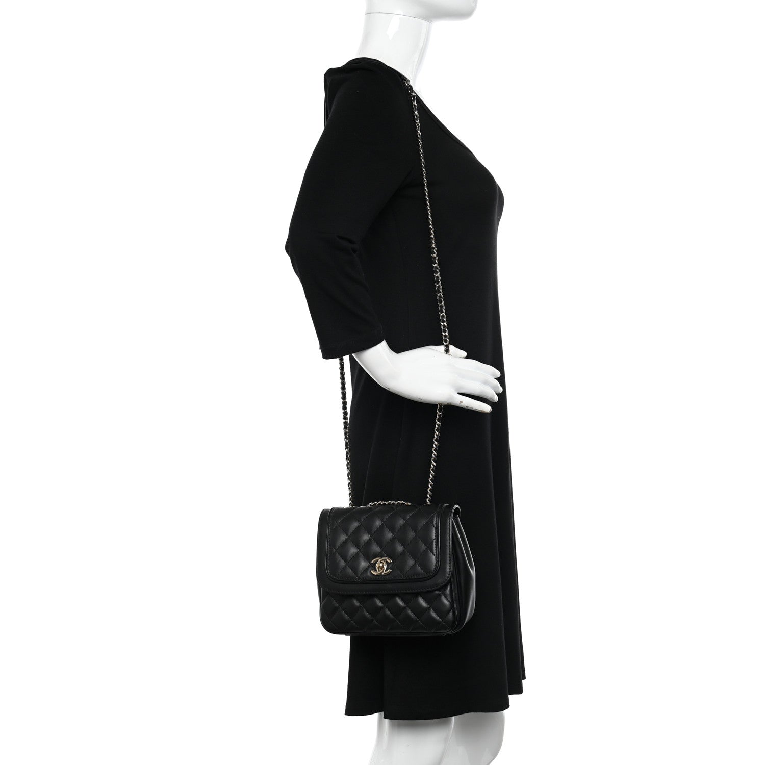 Chanel Lambskin Quilted Small Lovely Day Flap Black 2 of 10