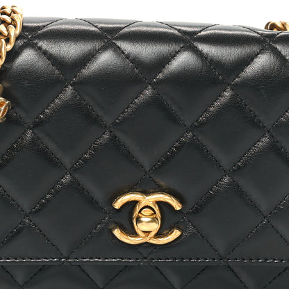 Chanel Lambskin Quilted Pillow Crush Wallet On Chain WOC Black 9 of 12
