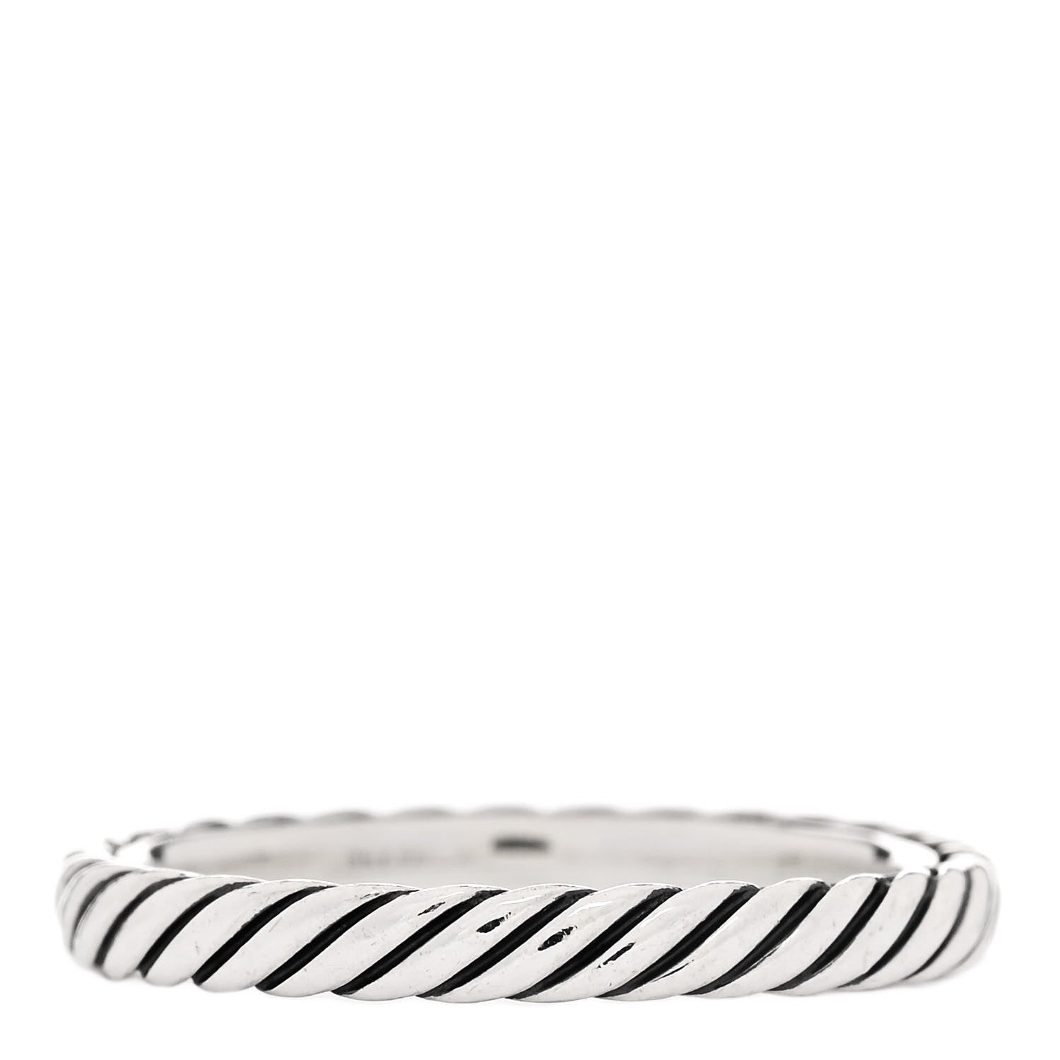 David Yurman Sterling Silver Cable Classics Band Ring 52 6 3 of 4
