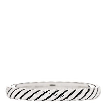 David Yurman Sterling Silver Cable Classics Band Ring 52 6 3 of 4