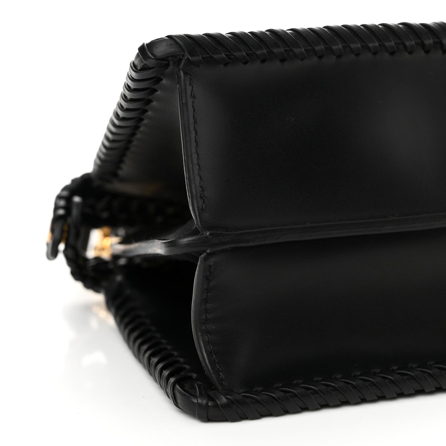 Vitello King Shiny Nappa Intreccio Petite Peekaboo I SEE U Satchel Black