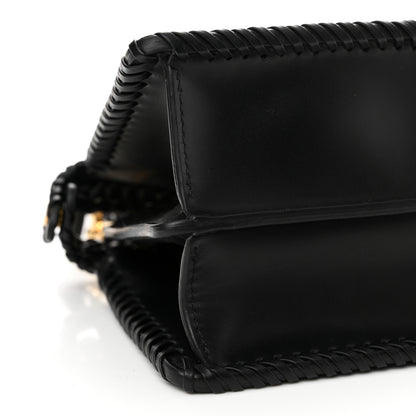 Fendi Vitello King Shiny Nappa Intreccio Petite Peekaboo I SEE U Satchel Black 9 of 10