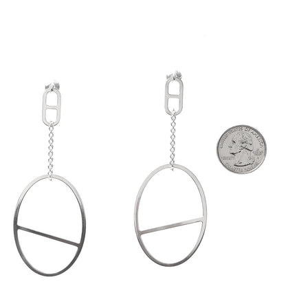 Hermes Sterling Silver Azur Drop Earrings 2 of 5