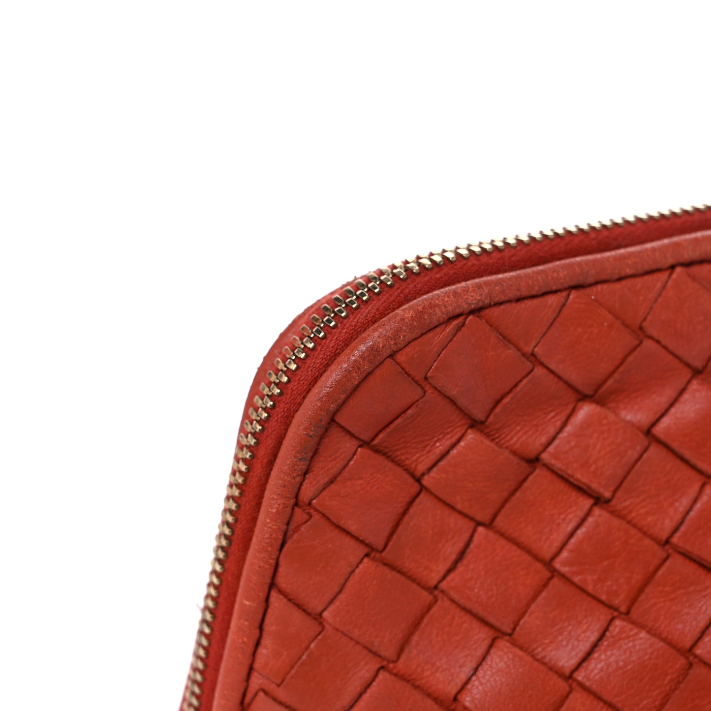 Nappa Intrecciato Cosmetic Case Red