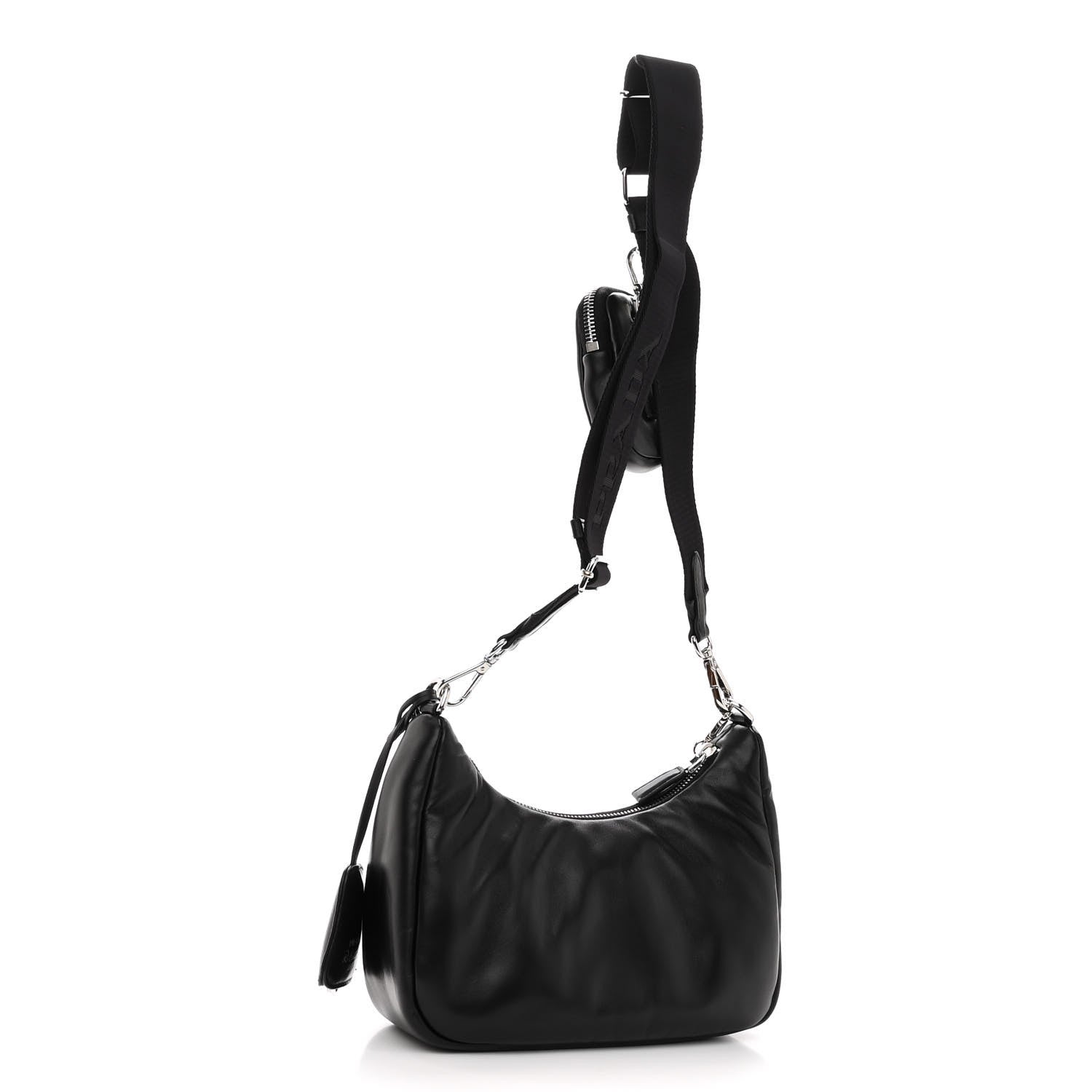 Prada Nappa Soft Padded Re-Edition 2005 Shoulder Bag Black 3 of 9