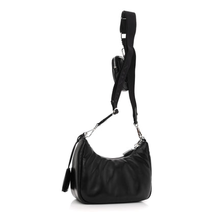 Prada Nappa Soft Padded Re-Edition 2005 Shoulder Bag Black 3 of 9