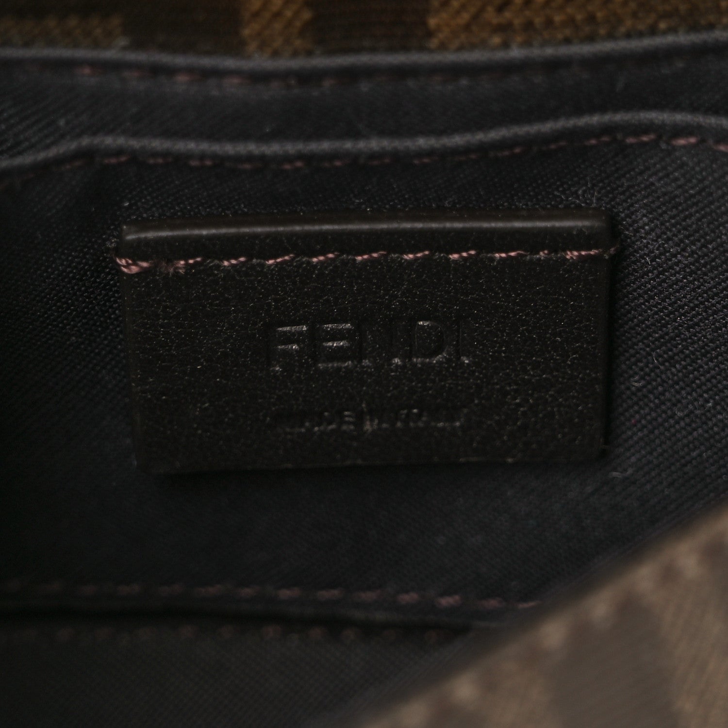 Fendi Glazed Fabric FF 1974 Nano Baguette Belt Charm Mogano Panna 6 of 10
