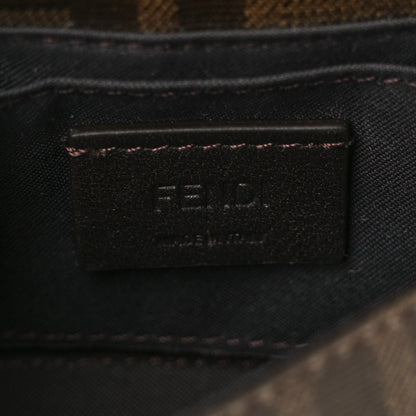 Fendi Glazed Fabric FF 1974 Nano Baguette Belt Charm Mogano Panna 6 of 10