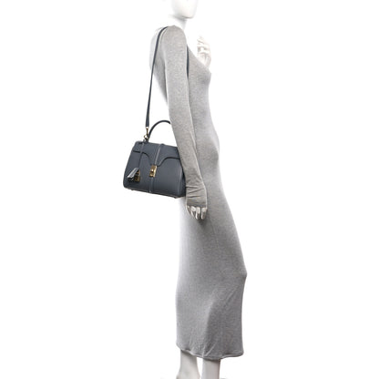 Celine Grained Calfskin Small 16 Top Handle Bag Medium Grey 2 of 10