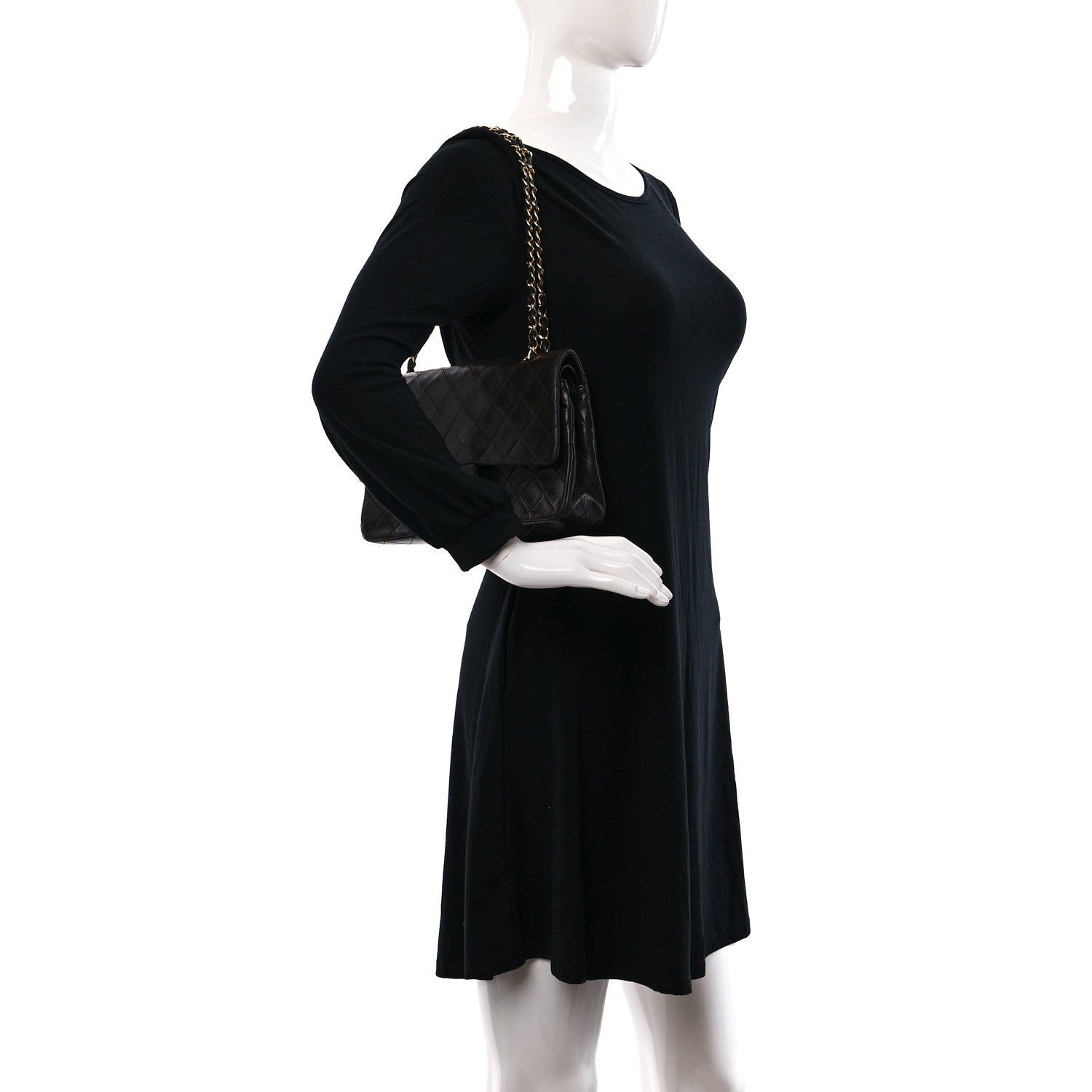 Chanel Lambskin Quilted Medium Double Flap Black 2 of 13