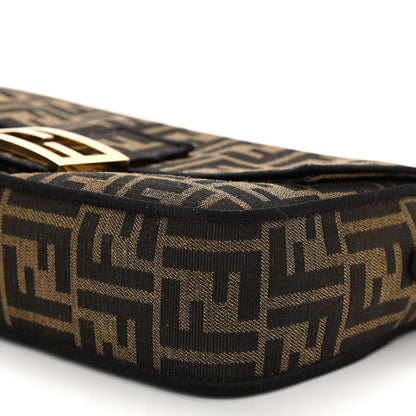 Fendi Fabric Jacquard FF 1974 Medium Baguette Tobacco Moro Black 9 of 9