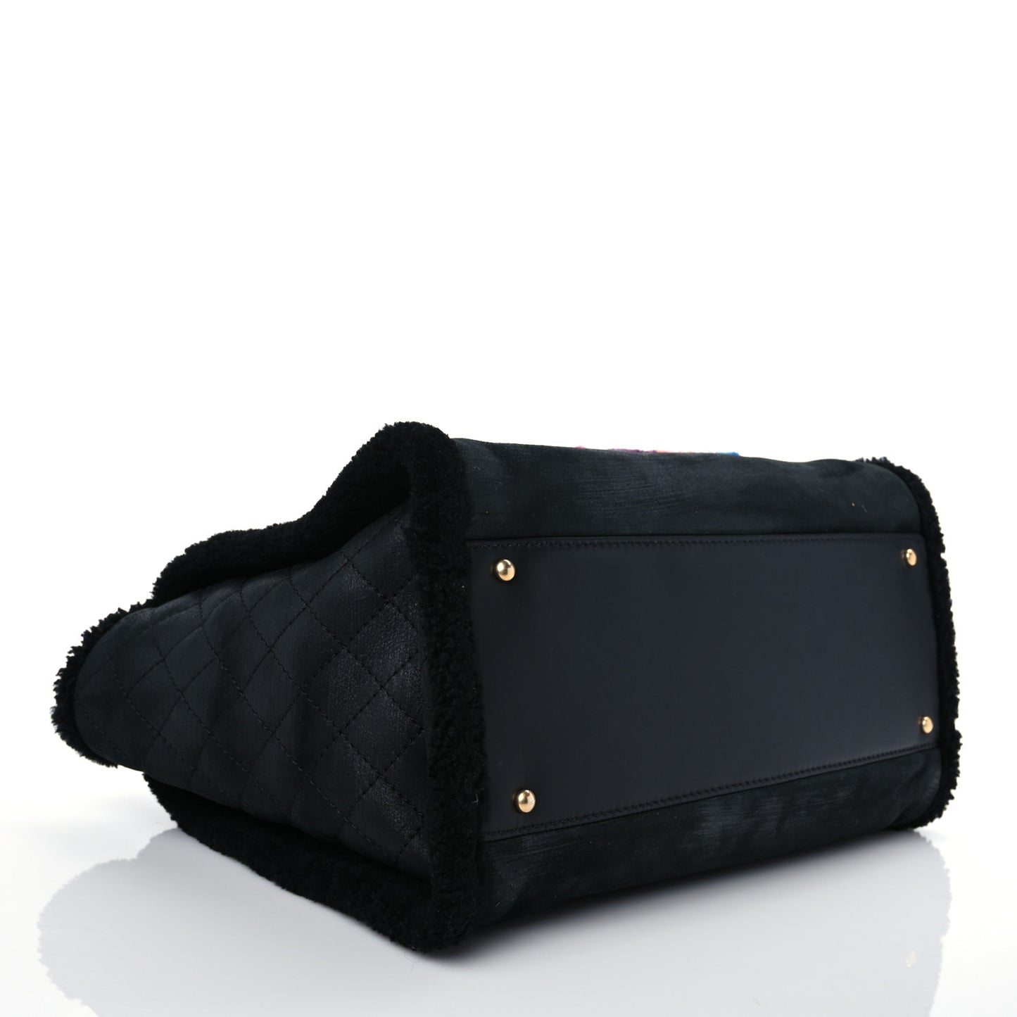 Shearling Medium Deauville Tote Black