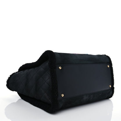 Chanel Shearling Medium Deauville Tote Black 3 of 8