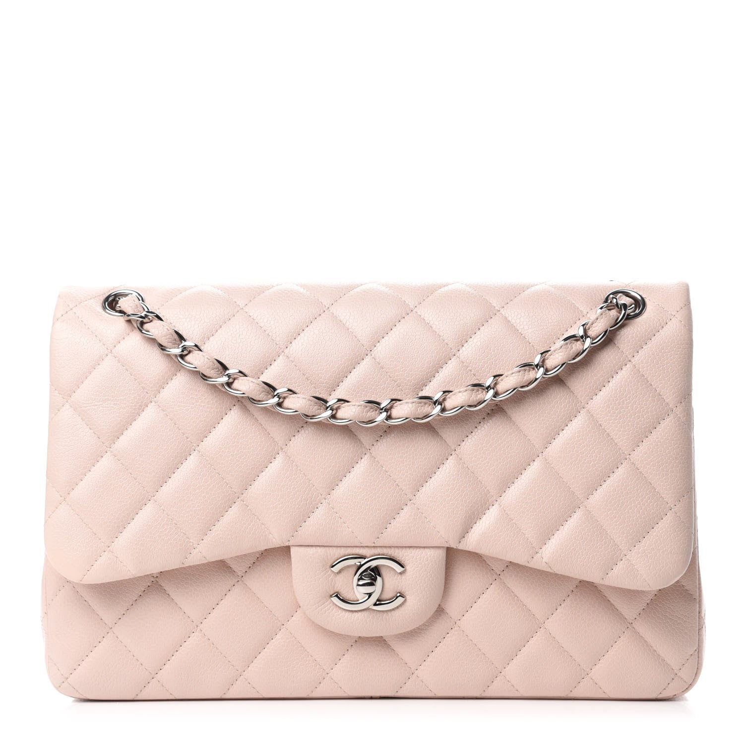 Chanel Caviar Quilted Jumbo Double Flap Light Pink 1 of 11