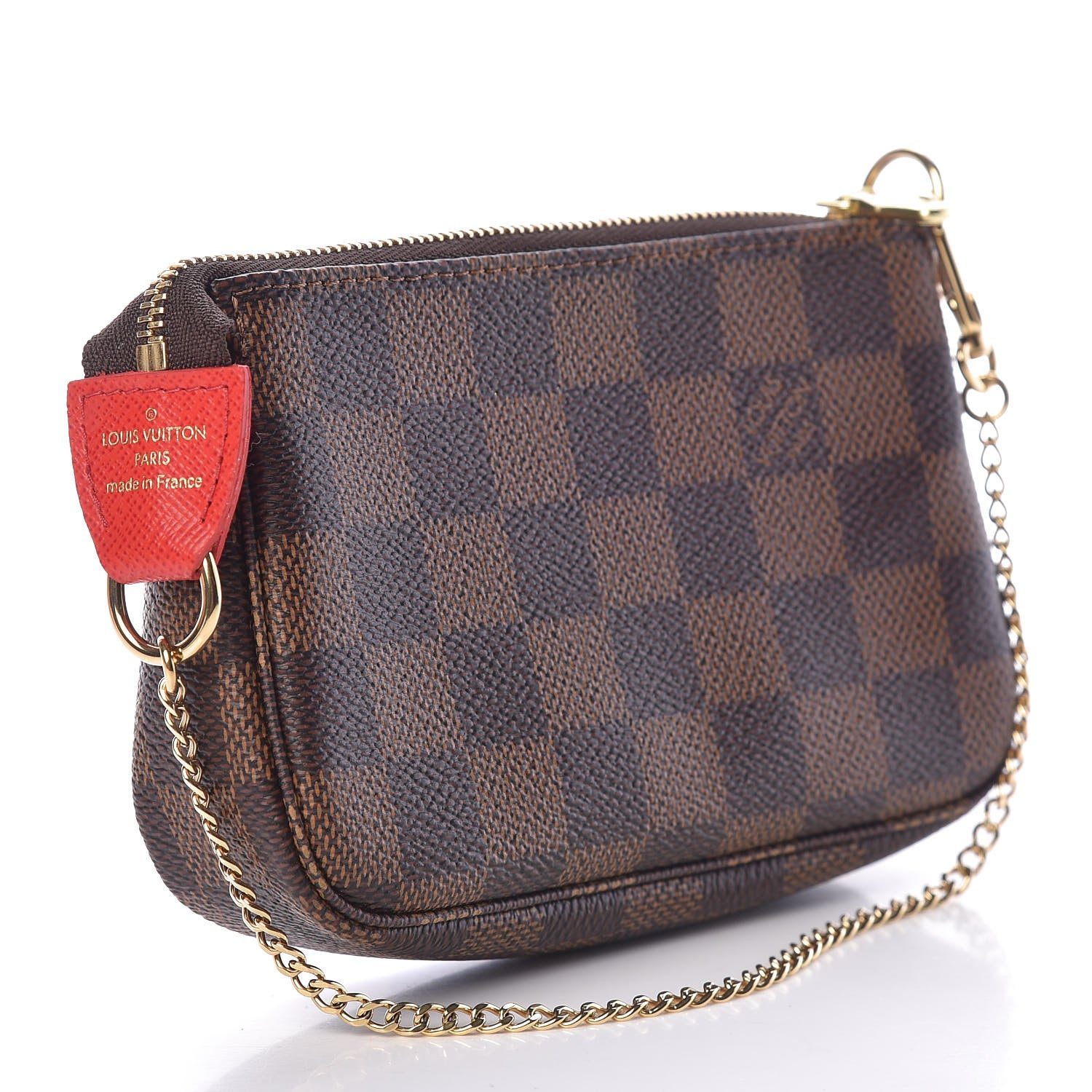 Louis Vuitton Damier Ebene 2019 Christmas Animation Mini Pochette Accessories Red 3 of 8