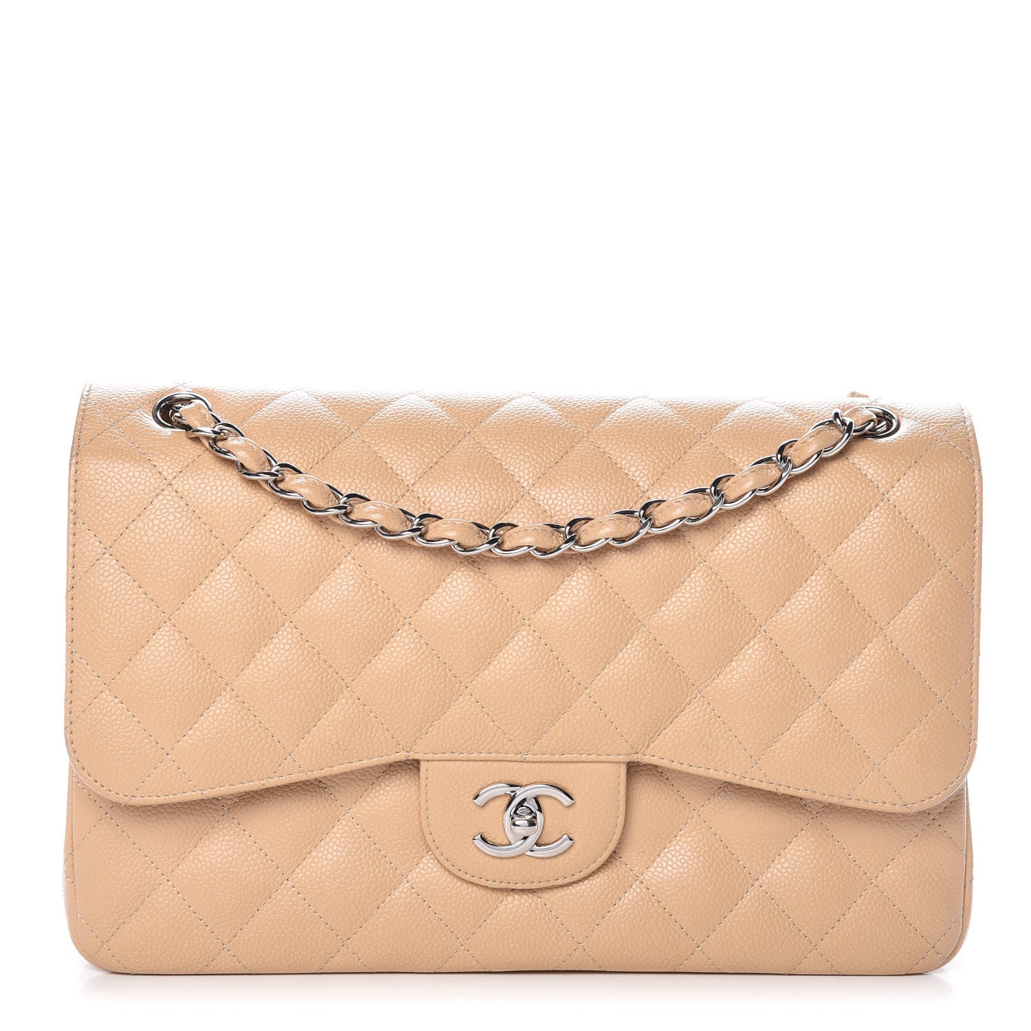 Chanel Caviar Quilted Jumbo Double Flap Beige Clair 1 of 15