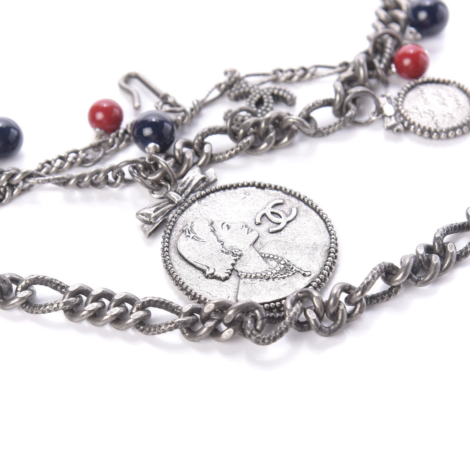 Chanel Bead Chain CC Medallion Belt Ruthenium 2 of 5