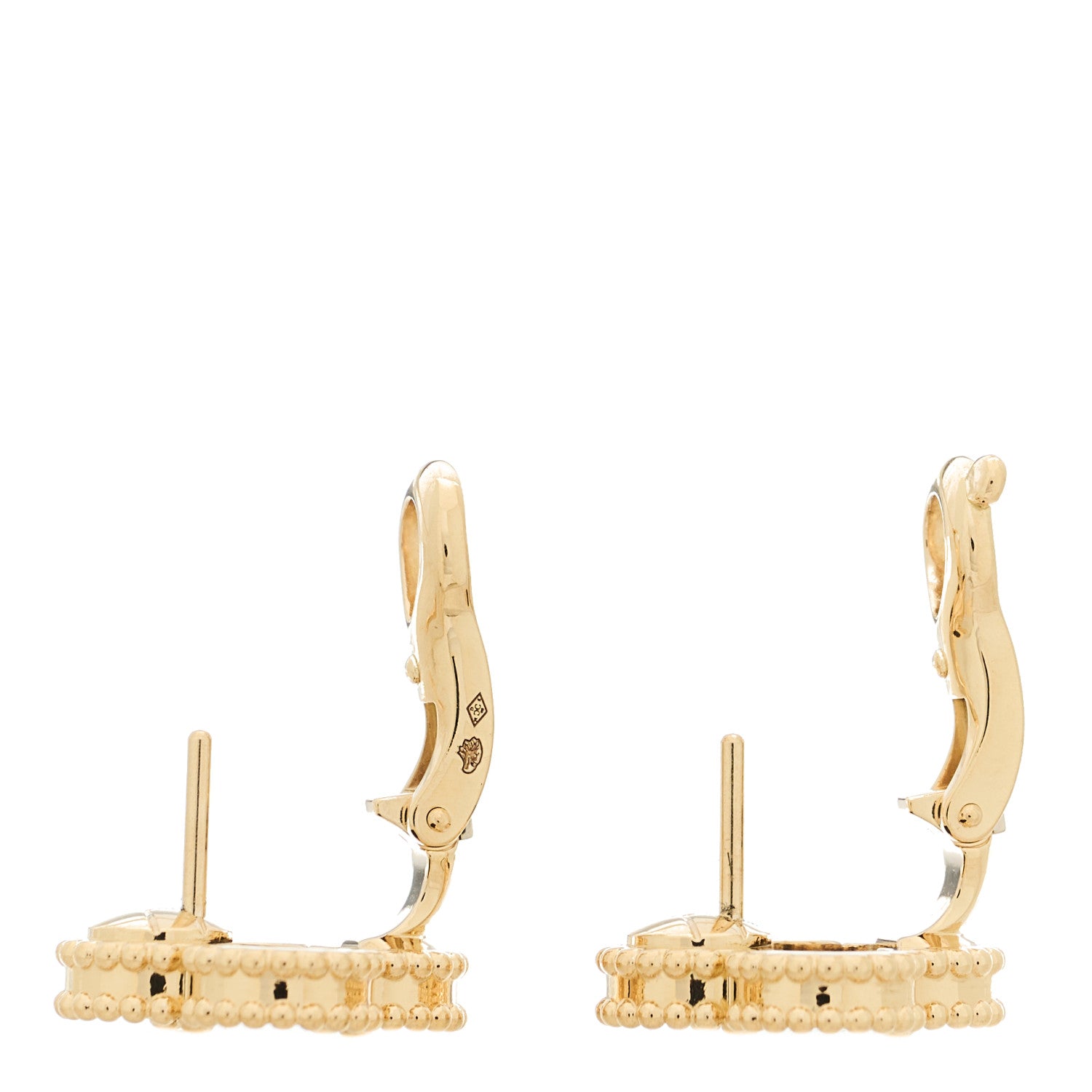 Van Cleef & Arpels 18k Yellow Gold Black Onyx Vintage Alhambra Earrings 3 of 5